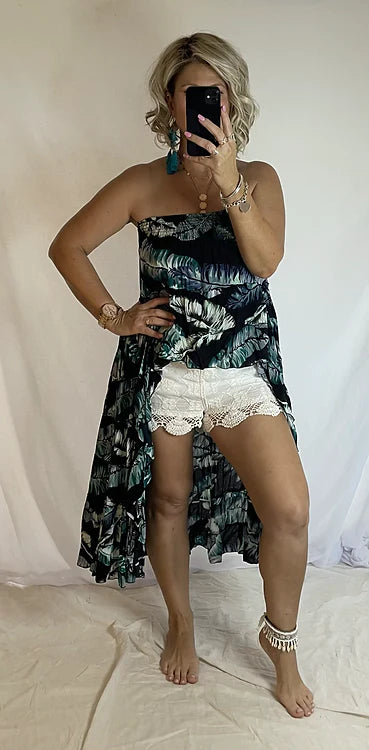 Daphne Skirt - Black Banana Leaf