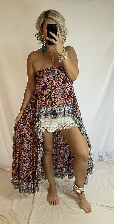 Daphne Skirt - Pink + Aqua