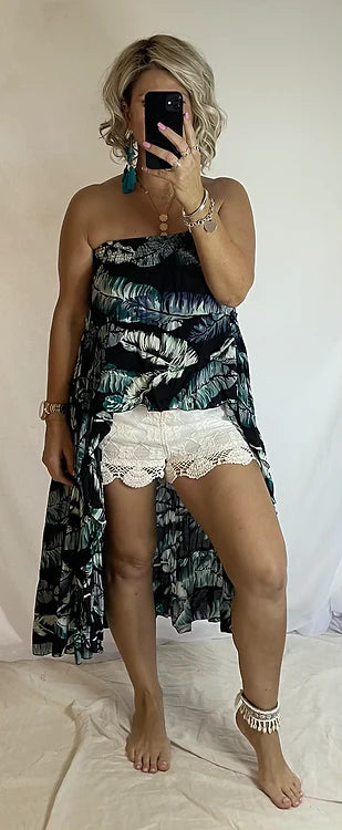 Daphne Skirt - Black Banana Leaf