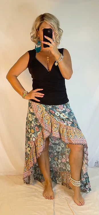 Halo Wrap Skirt - Coco blue