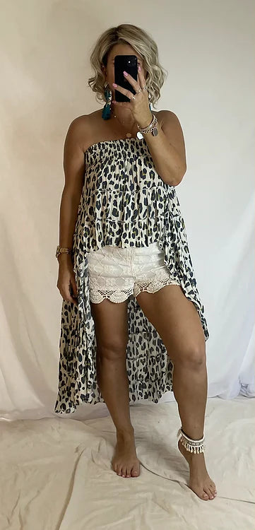 Daphne Skirt - Cream leopard