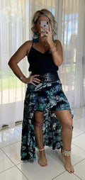 Daphne Skirt - Black Banana Leaf